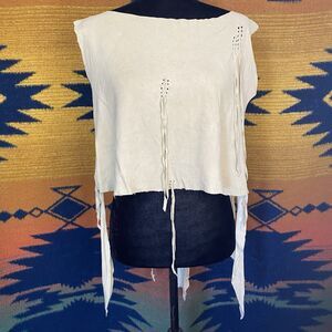 Vintage 70’s Deerskin Poncho Style Blouse. OSFM. OOAK. Boho. Festival. Hippie.